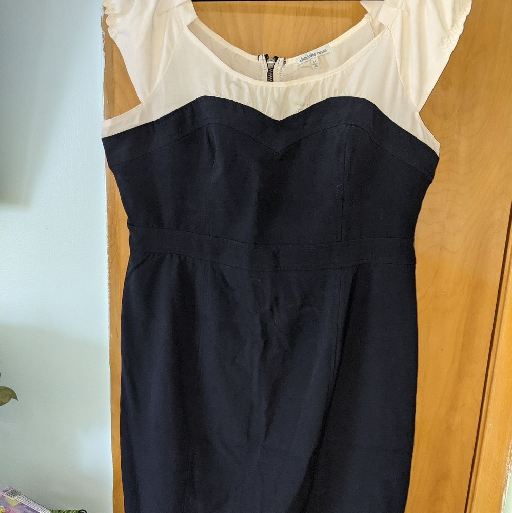 Charlotte Russe Navy & Tan Dress